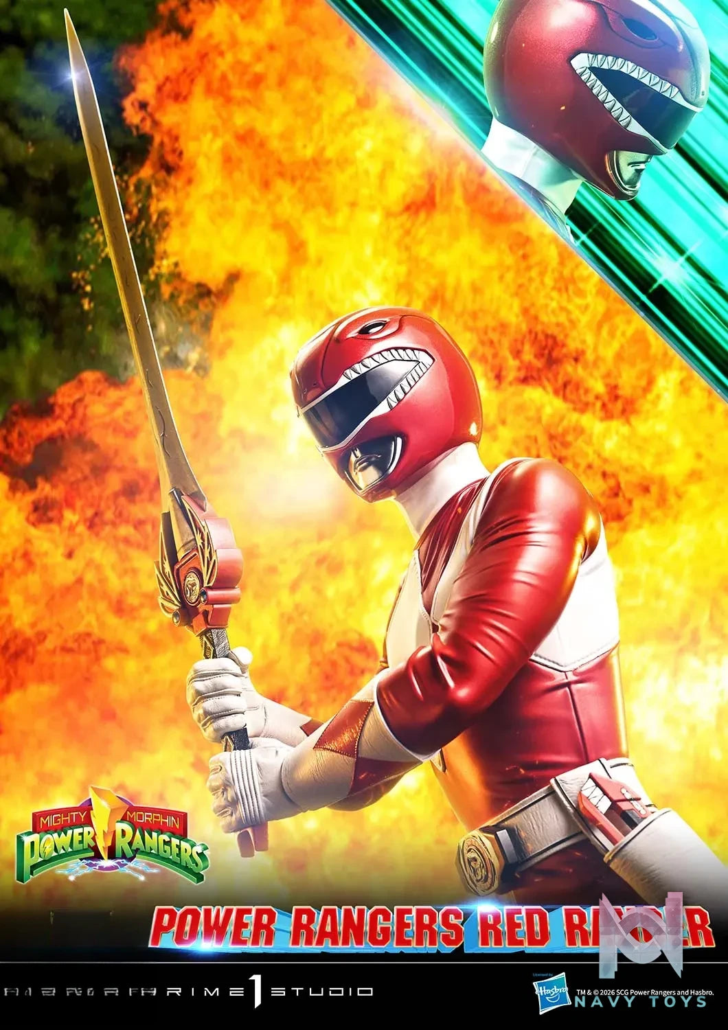 Prime 1 Studio – Premium Masterline Mighty Morphin Power Rangers Power Rangers Red Ranger PMPWR-02 (Licensed)