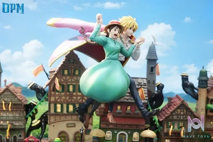OPM Studio - Howl's Moving Castle Desktop Small Scene Series 6 Sophie and Howl Skywalk resin statue Navy Toys anime figure