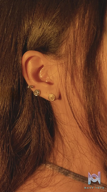 Raven Studio (silver jewelry) – Original Exclusive Textured Gold Logo Stud Earrings Original