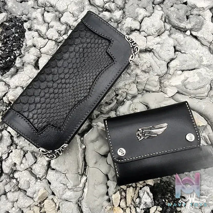 Raven Studio (silver jewelry) – Highway Angel Short Black Vegetable-Tanned Cowhide Wallet Original