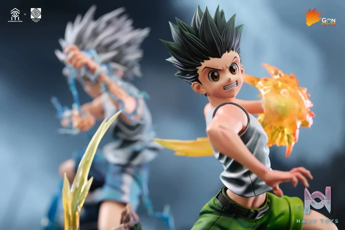 Aftershock Studio & Fibonacci Studio - HUNTER × HUNTER Killua Zoldyck & Gon Freecss resin statue Navy Toys anime figure