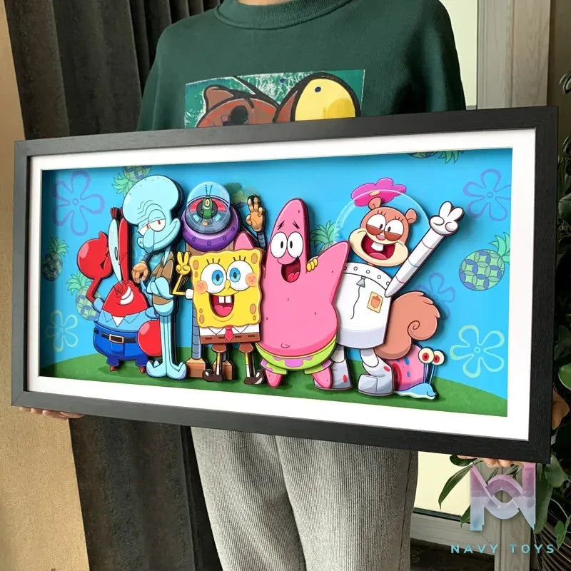 KALA HOME Studio – SpongeBob SquarePants Multiple Characters #01 3D Decorative Painting SpongeBob SquarePants