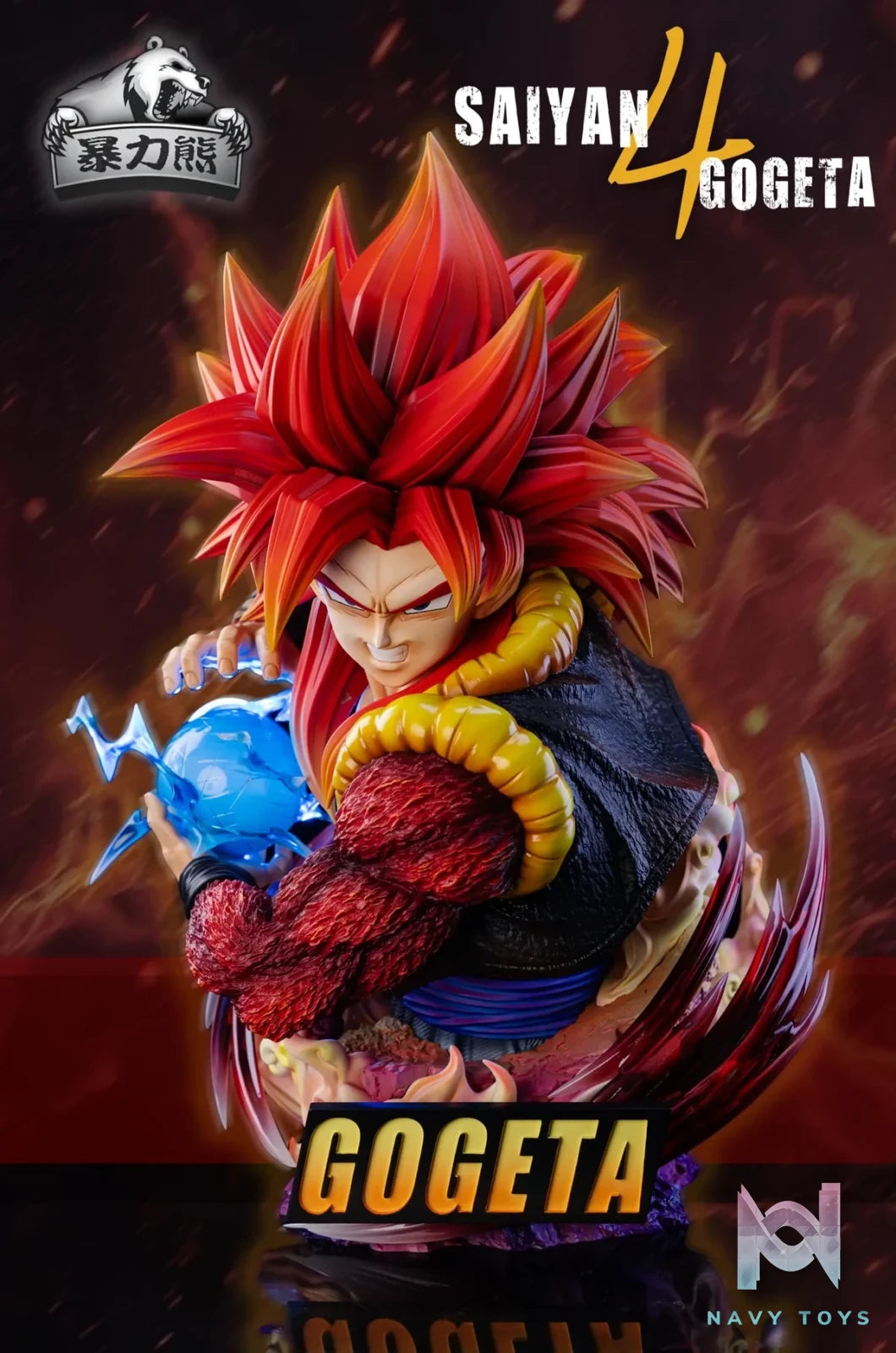 Violent Bear Studio - Super Saiyan 4 Gogeta Bust Dragon Ball resin statue Navy Toys anime figure