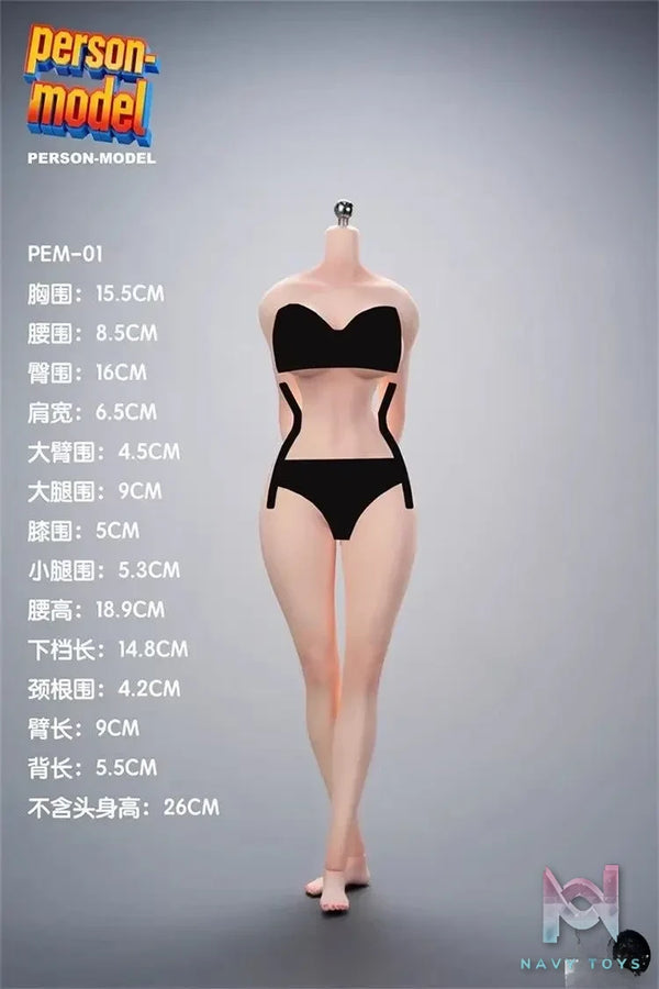 Person Model – 1/6 No.1 Body Curvy Body Type PEM-01 PEM-02 Silicone Female Body (Licensed)