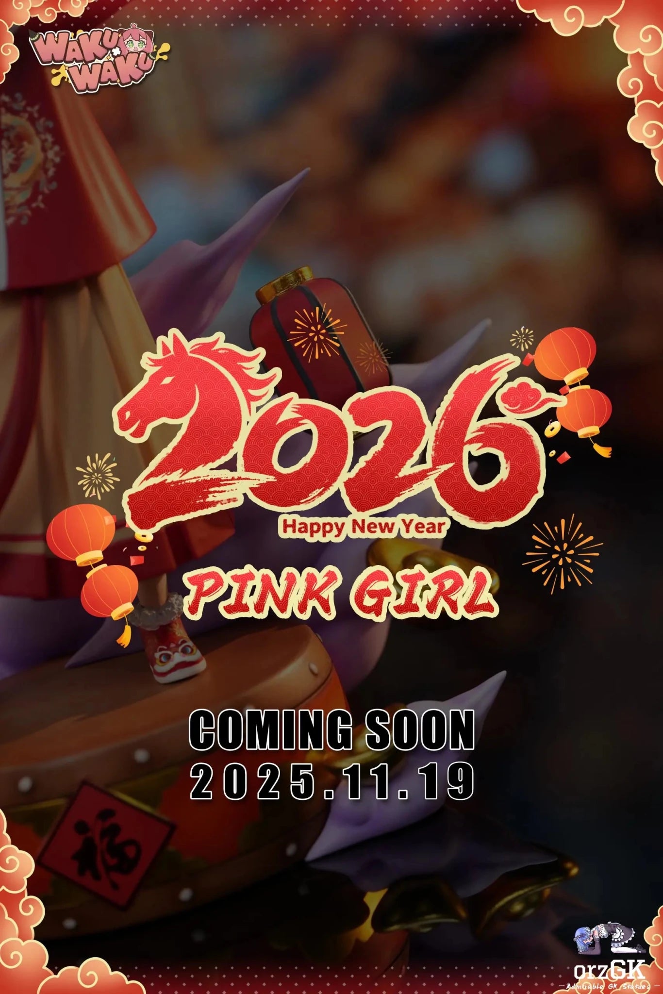 WakuWaku Studio - Happy New Year 2026 Anya Forger Spy x Family resin statue Navy Toys anime figure