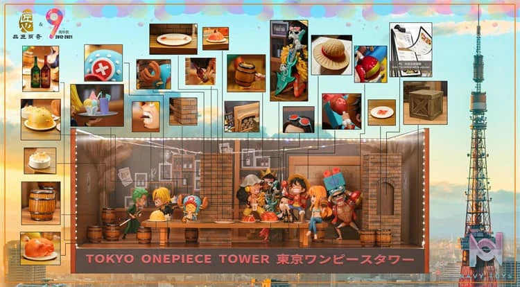 Pin Jiang Studio - Tokyo Tower One Piece Team Mũ Rơm resin statue Pin Jiang Studio anime figure