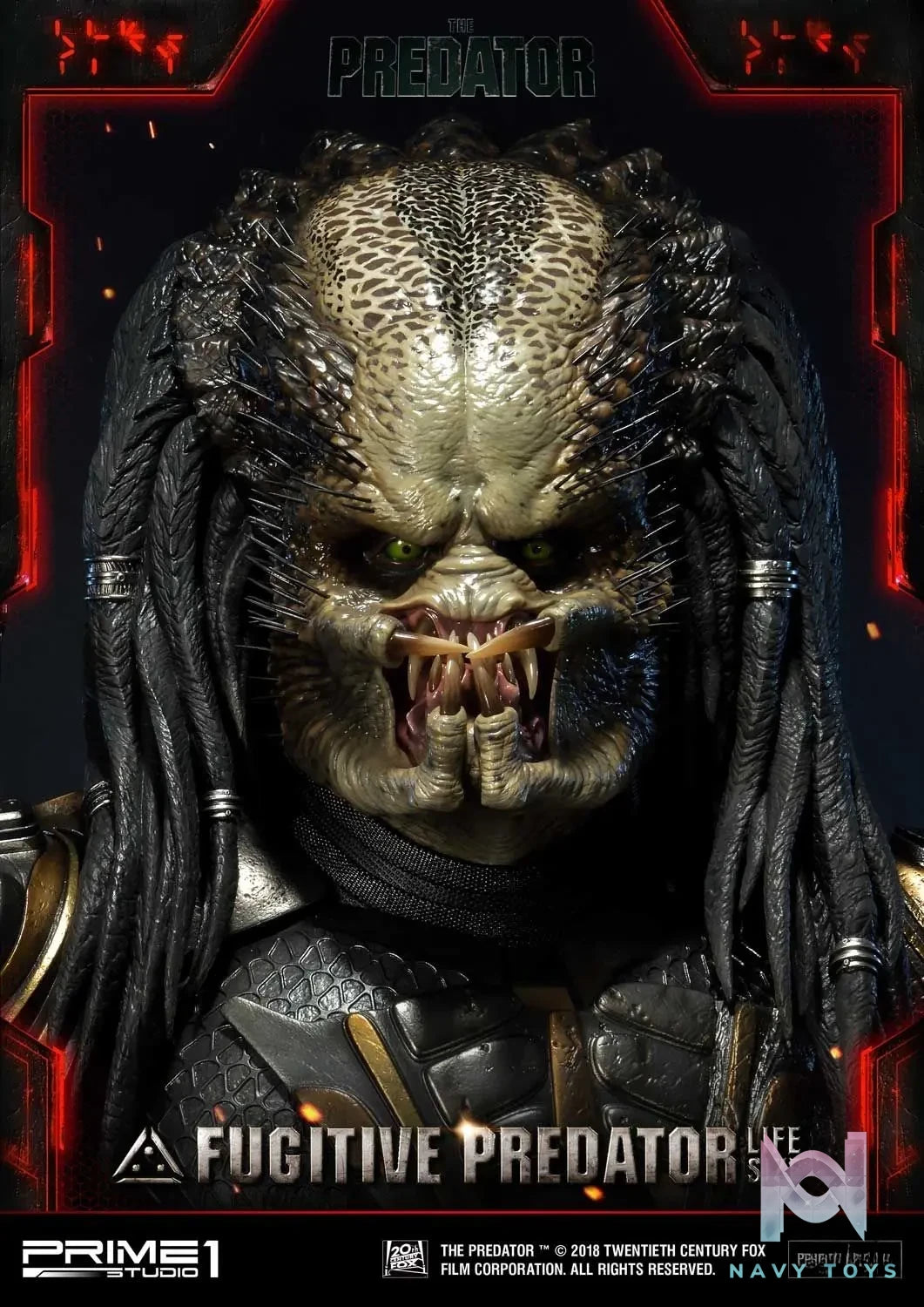 Prime 1 Studio – Life Size Bust The Predator (Film) Fugitive Predator LSTPR-01 LSTPR-01DX (Licensed)