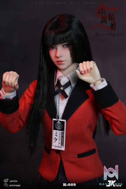 JKTOYS – Kakegurui 1/6 Abyssal Betting Belle Yumeko Movable Eye Hair Implant Head K-009