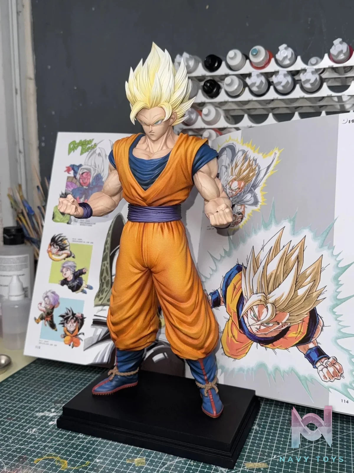 XG Studio - Dragon Ball Z Super Saiya 2 Goku resin statue Navy Toys anime figure