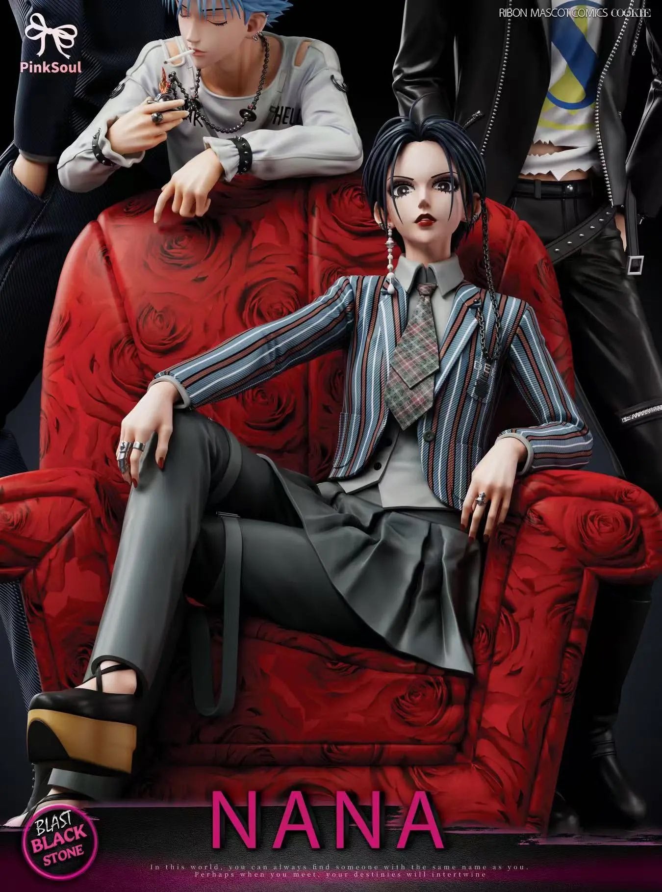 Nana,Takagi,Nobuo and Shinichi resin statue Pink Soul Studio anime figure