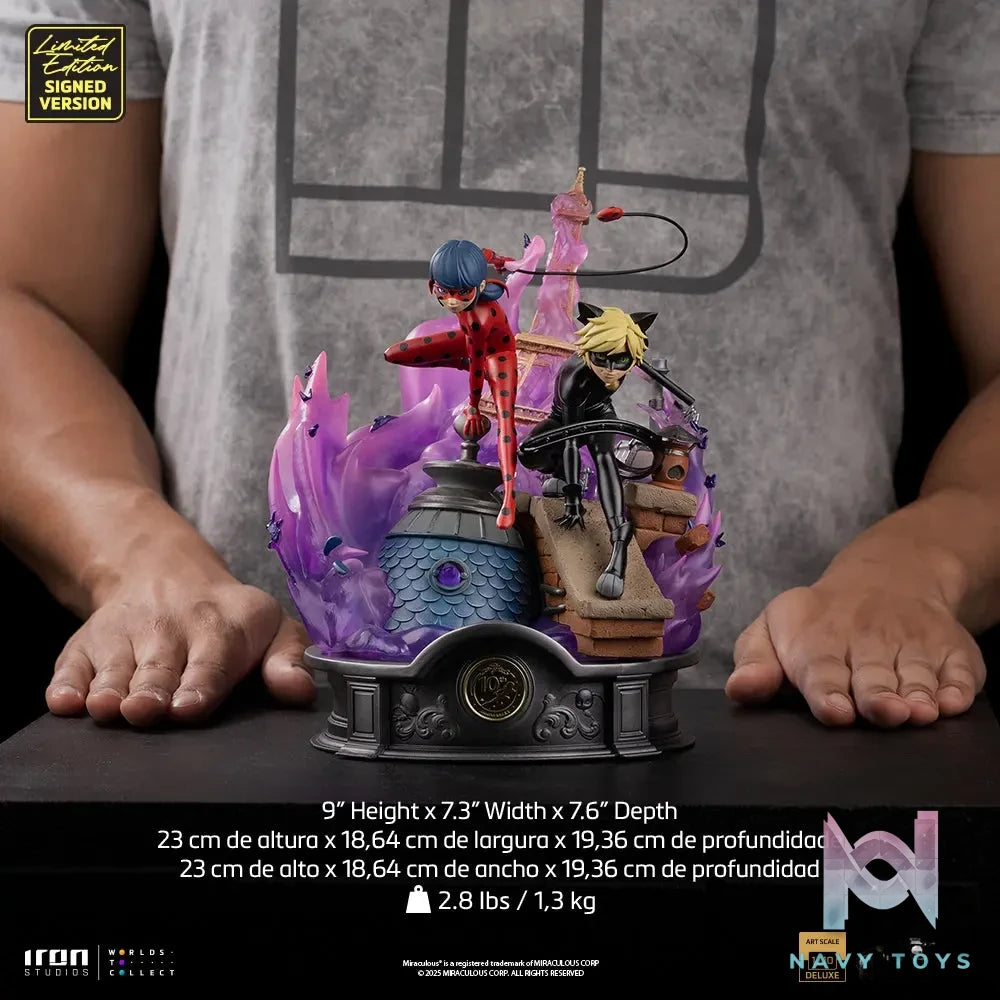 Iron Studio – Lady Bug and Cat Noir Miraculous 10th Anniversary Signed Edition – Deluxe Art Scale 1/10 Statue (Licensed)