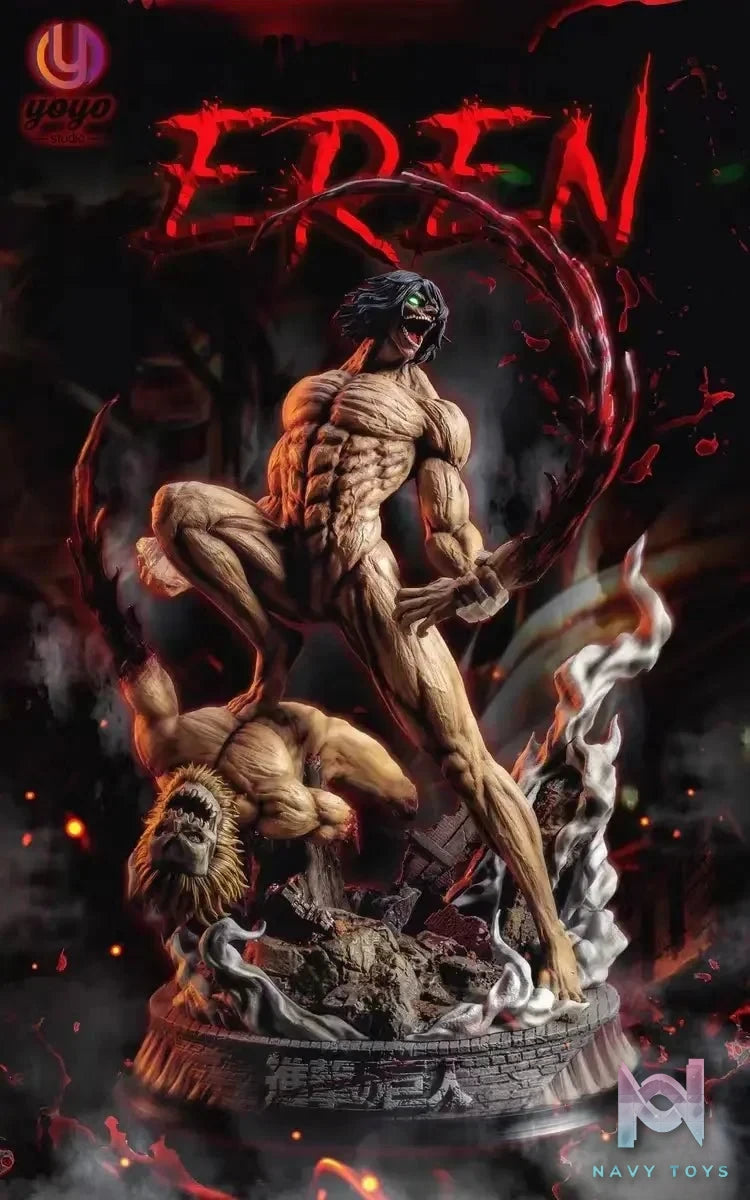YOYO Studio - Attack Titan Eren Yeager resin statue Navy Toys anime figure