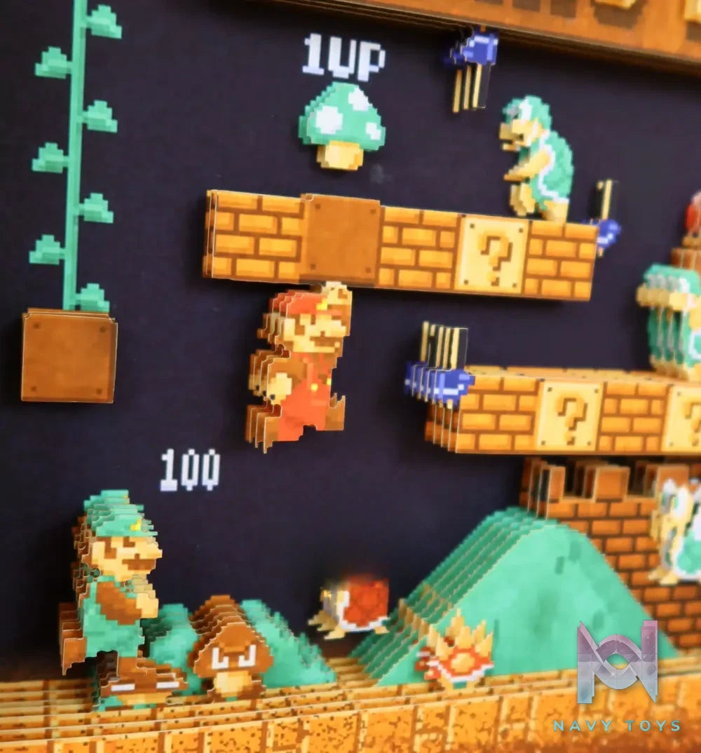 KALA HOME Studio – Super Mario Multiple Characters Pixel Art 3D Decorative Painting Super Mario