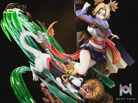 Konoha Studio - Naruto Beautiful Girl Light Sculpture Series 001 Temari - Temari+kamaitachi resin statue Navy Toys anime figure