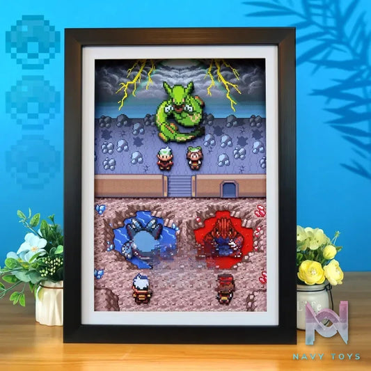 KALA HOME Studio – Pokémon Ruby/Sapphire/Emerald Version Pixel Art 3D Decorative Painting