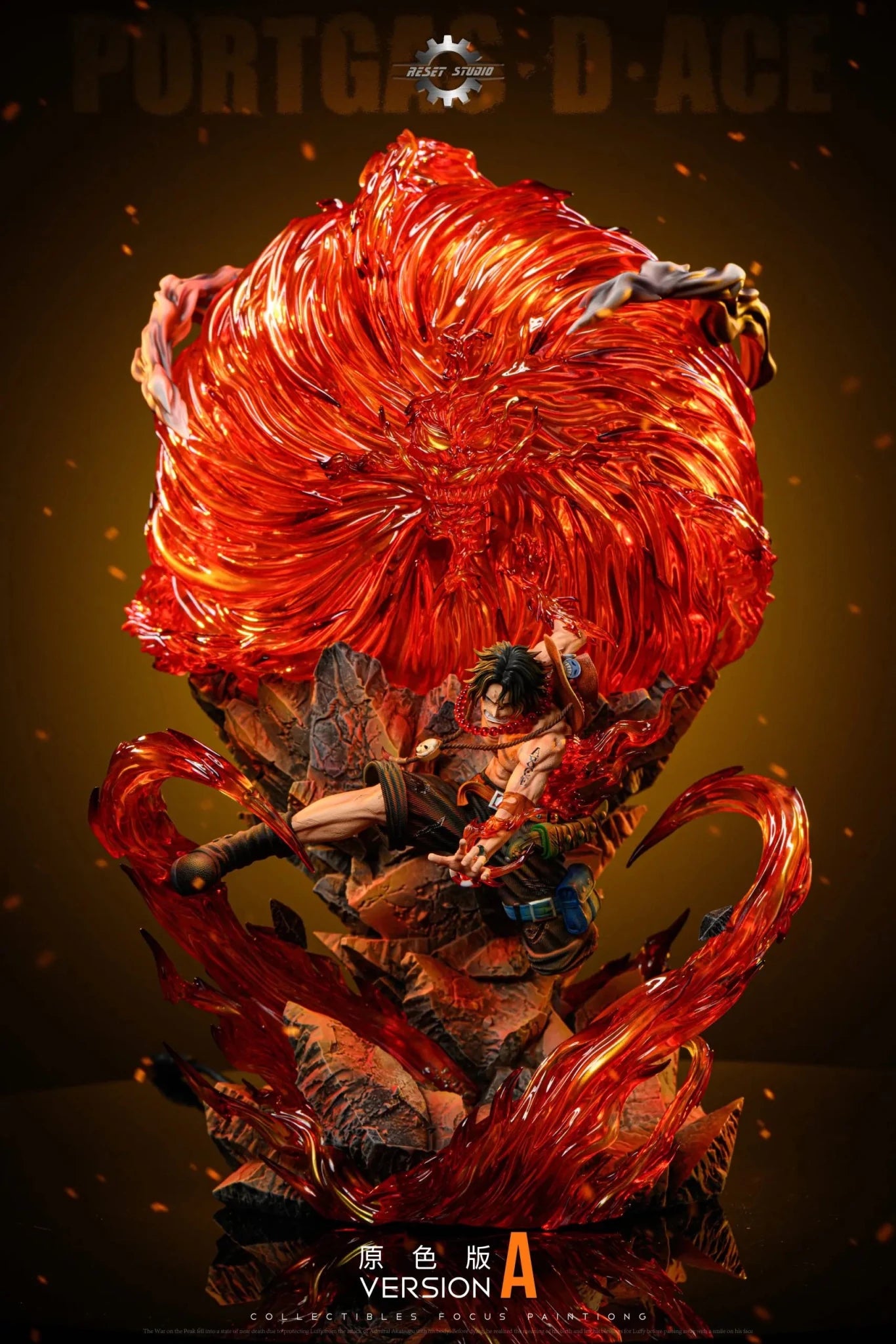Reset Studio - One Piece Three Brothers Resonance 2 Entei Ace resin statue Navy Toys anime figure