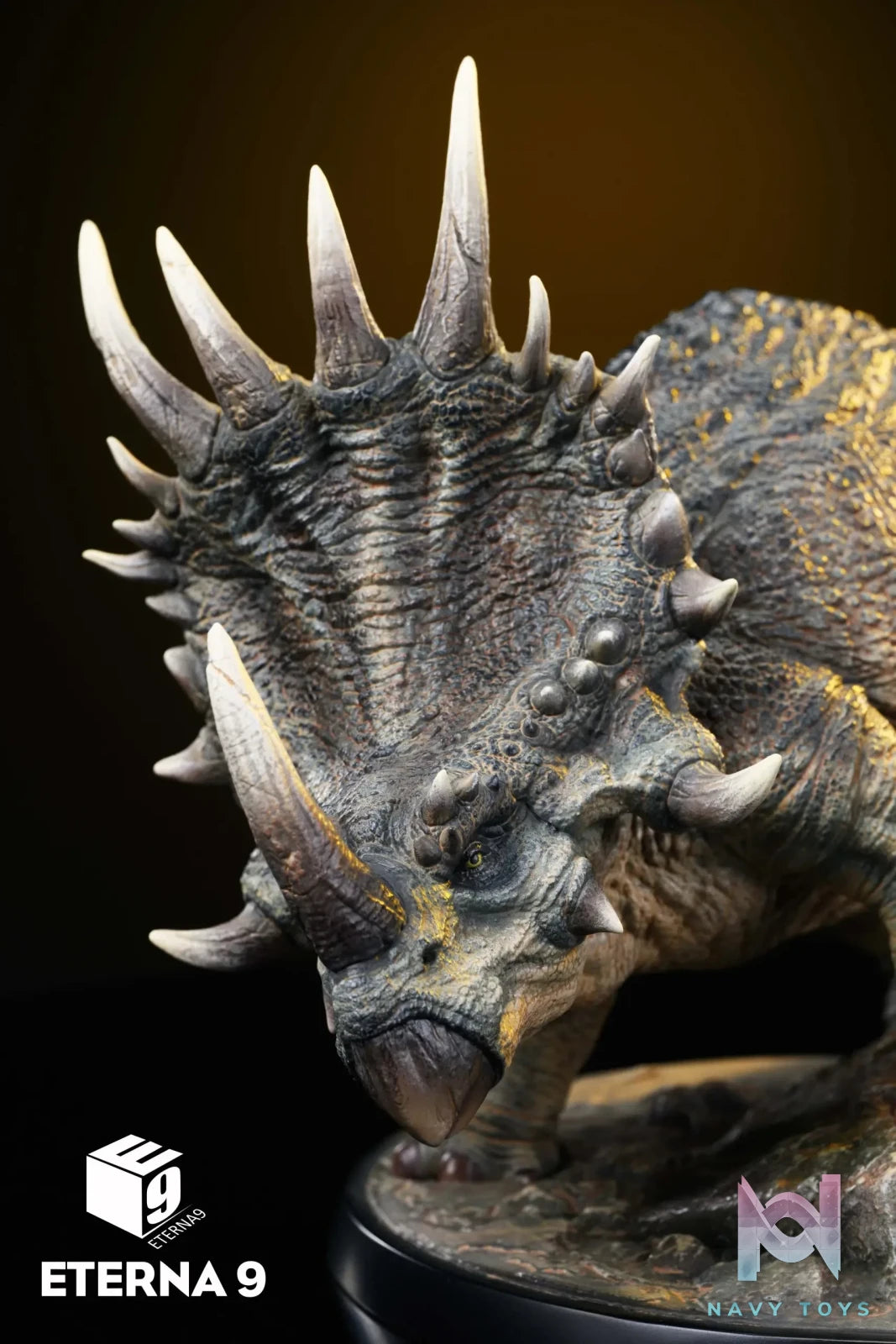E9 studio – Original Dinosaur Series Triceratops Scene Collectible Model (Licensed)