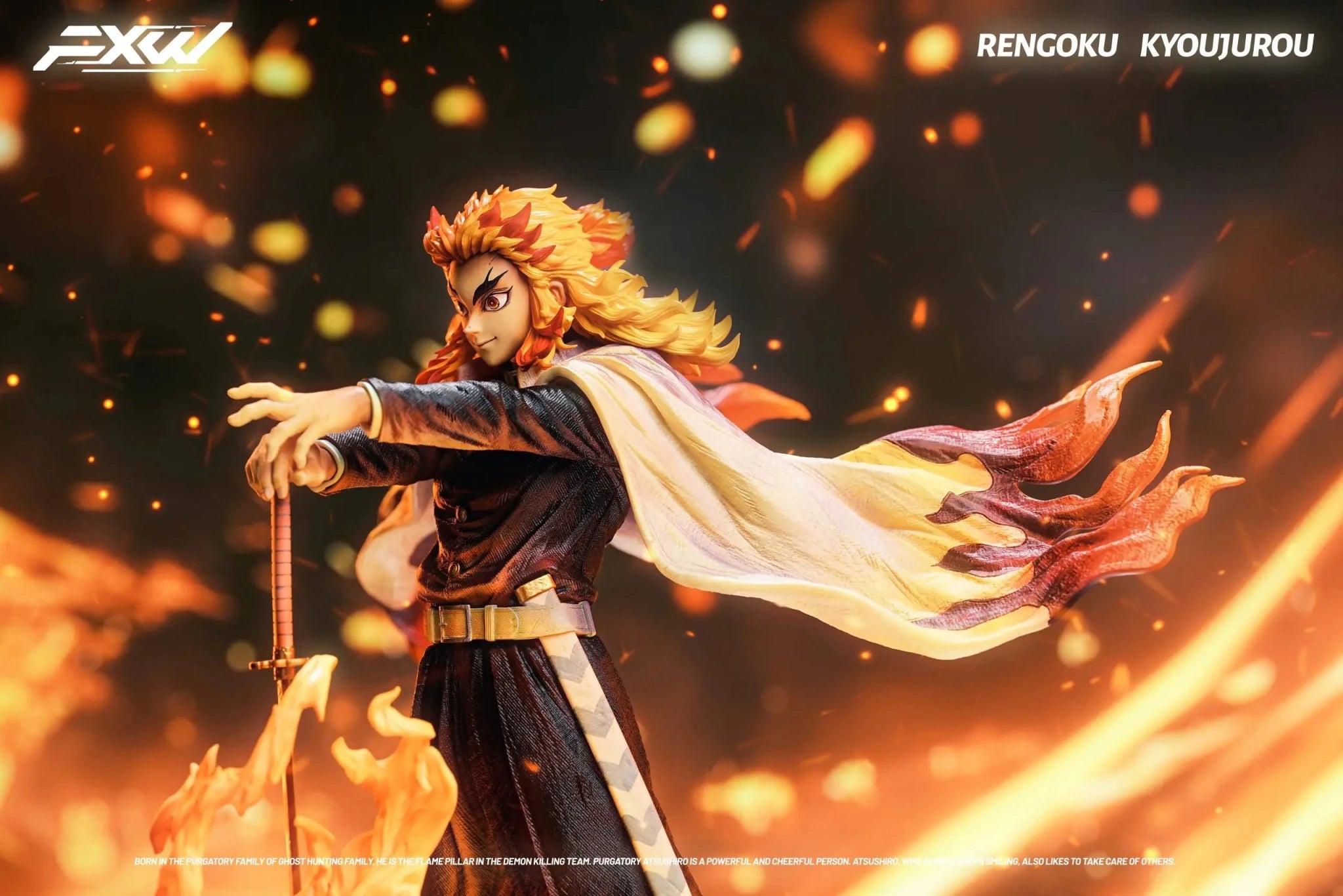 FXW Studio - Demon Slayer Nine Hashira Series Flame Hashira Rengoku Kyojuro resin statue Navy Toys anime figure