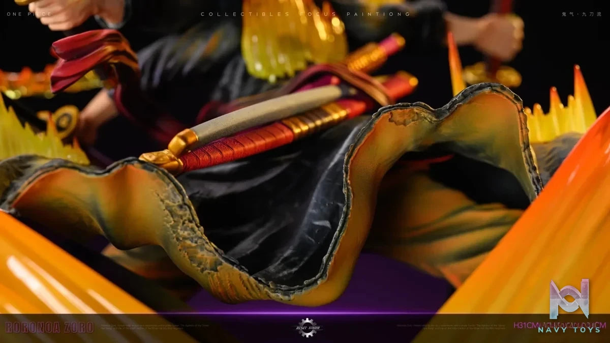 Reset Studio - One Piece Asura Draw Sword Dance of the Dead Zoro of the Demon Aura Nine Sword Style resin statue Navy Toys anime figure