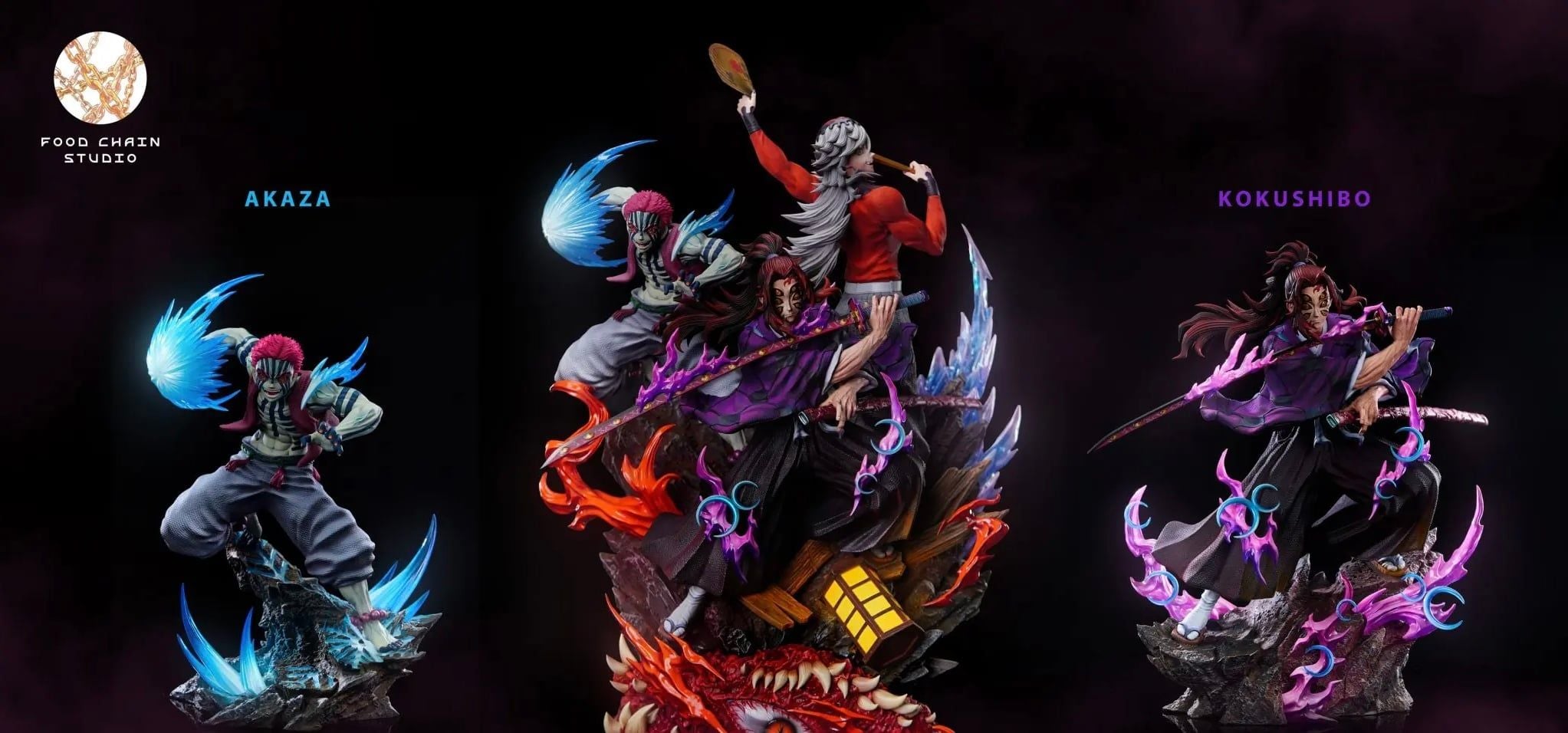 Infinity Castle Kokushibo x Akaza x Douma - Kimetsu No Yaiba - Food Chain Studio resin statue food chain Studio anime figure