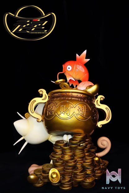 Fortune Cat and Coi Fish resin statue Yuan Bao Studio anime figure