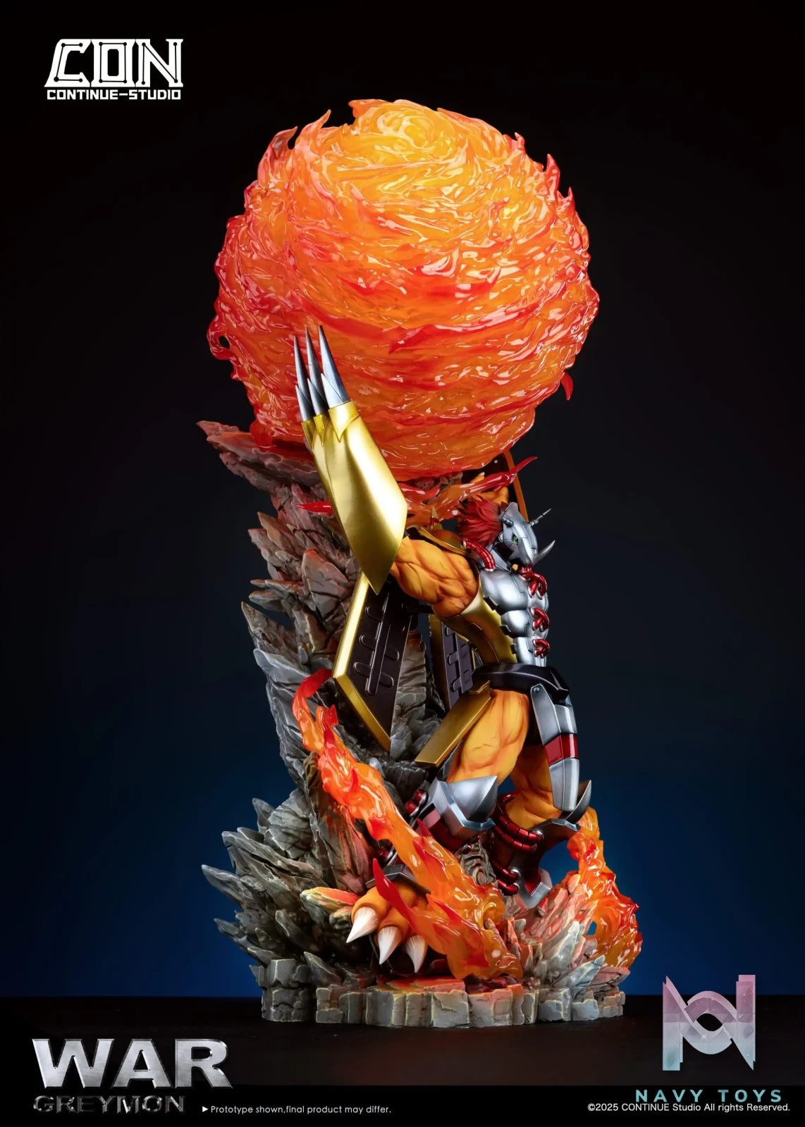 CONTINUE Studio – Digimon Light Sculpture Scene Series #1 War Greymon Gaia Energy Cannon