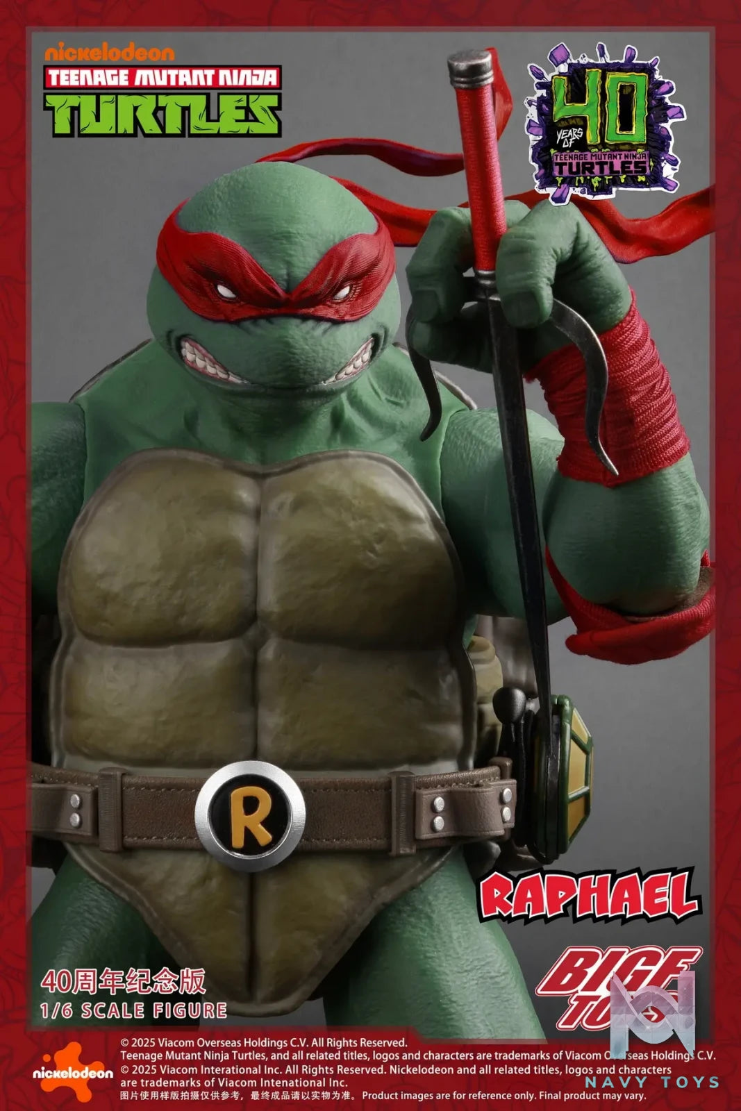 BIGFTOYS – BIGF-002 TNMT Raphael 40th Anniversary Edition 1/6 Scale Action Figure (Licensed)