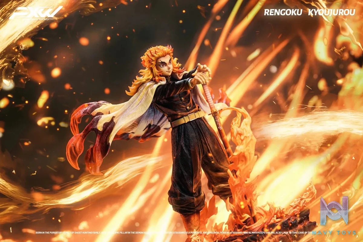 FXW Studio - Demon Slayer Nine Hashira Series Flame Hashira Rengoku Kyojuro resin statue Navy Toys anime figure