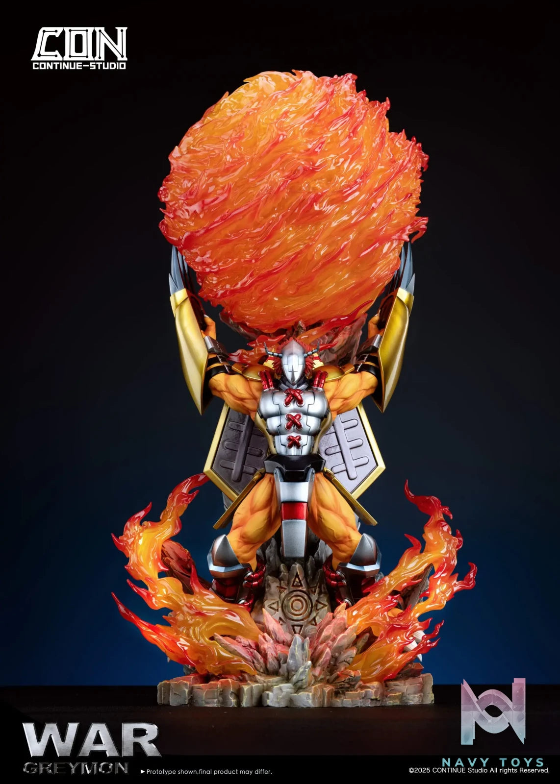 CONTINUE Studio – Digimon Light Sculpture Scene Series #1 War Greymon Gaia Energy Cannon