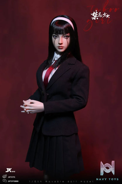 JKTOYS – Tomie 1/6 Taboo girl Tomie cosplay version Movable Eye Double Headed Sculpture Configuration K-005