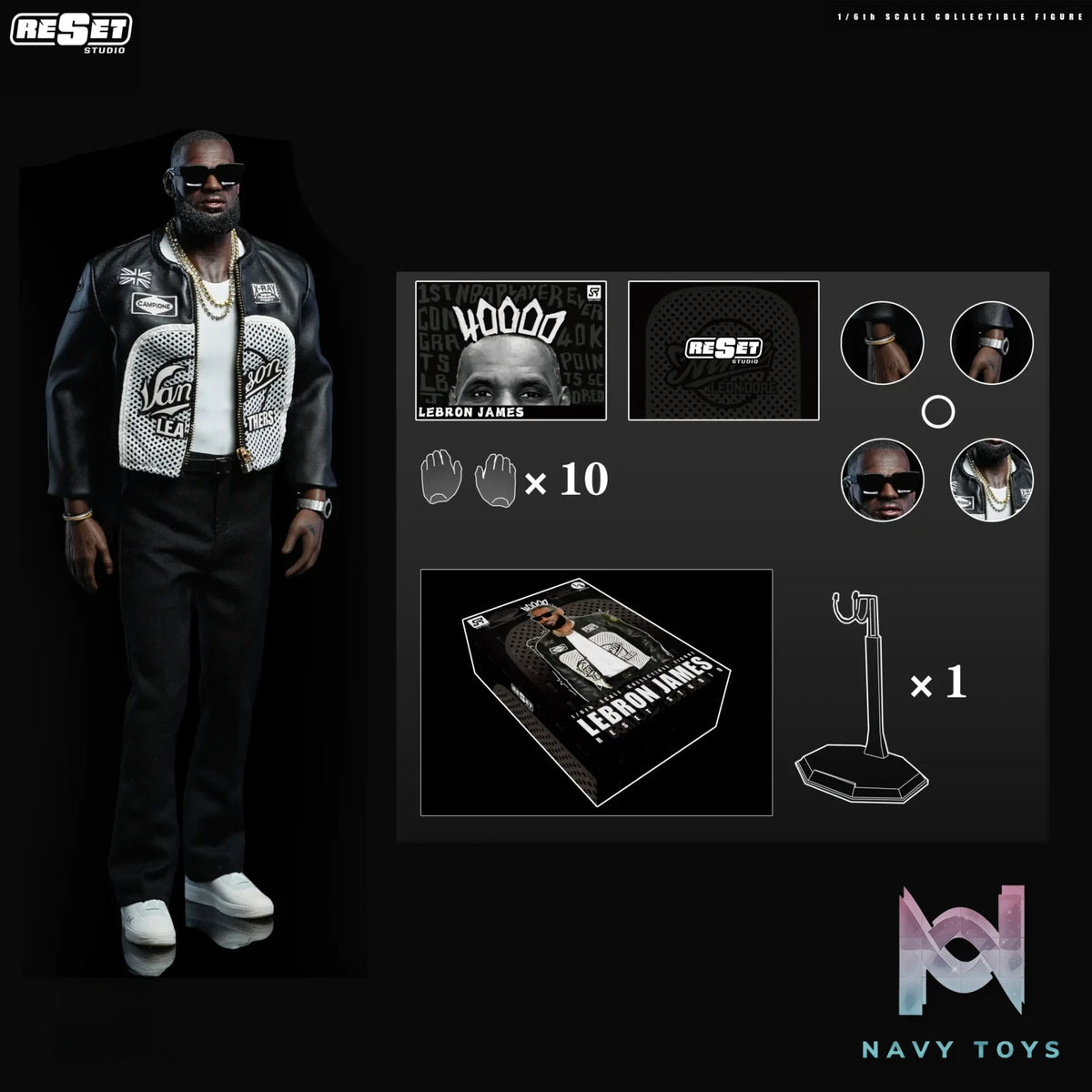 ReSet Studio – 1/6 Leather Jacket LeBron James Articulated Figure Limited Edition NBA