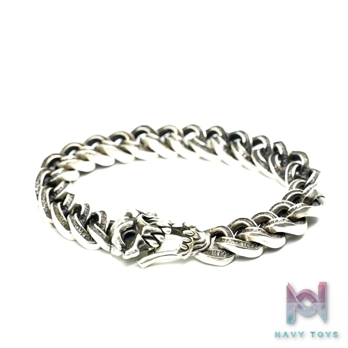 Raven Studio (silver jewelry) – Original Exclusive Design “Disorder” Skull Twisted Link Bracelet Original