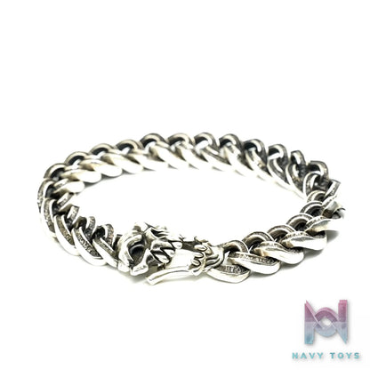 Raven Studio (silver jewelry) – Original Exclusive Design “Disorder” Skull Twisted Link Bracelet Original