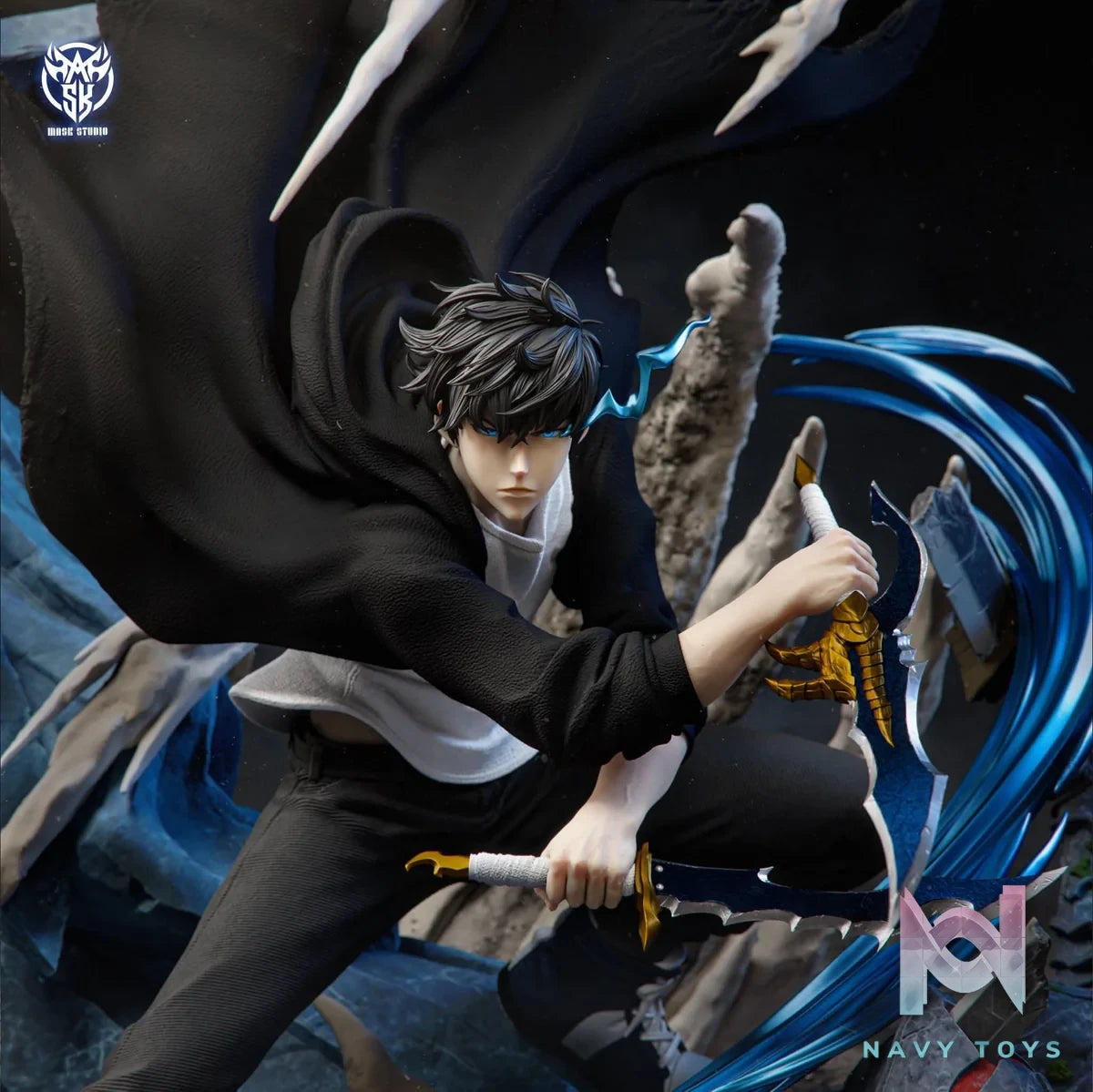 Sung Jinwoo VS Statue of God resin statue mask studio anime figure