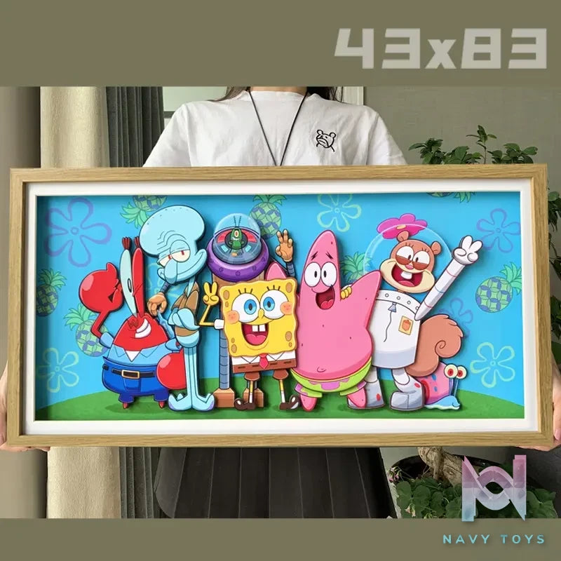 KALA HOME Studio – SpongeBob SquarePants Multiple Characters #01 3D Decorative Painting SpongeBob SquarePants
