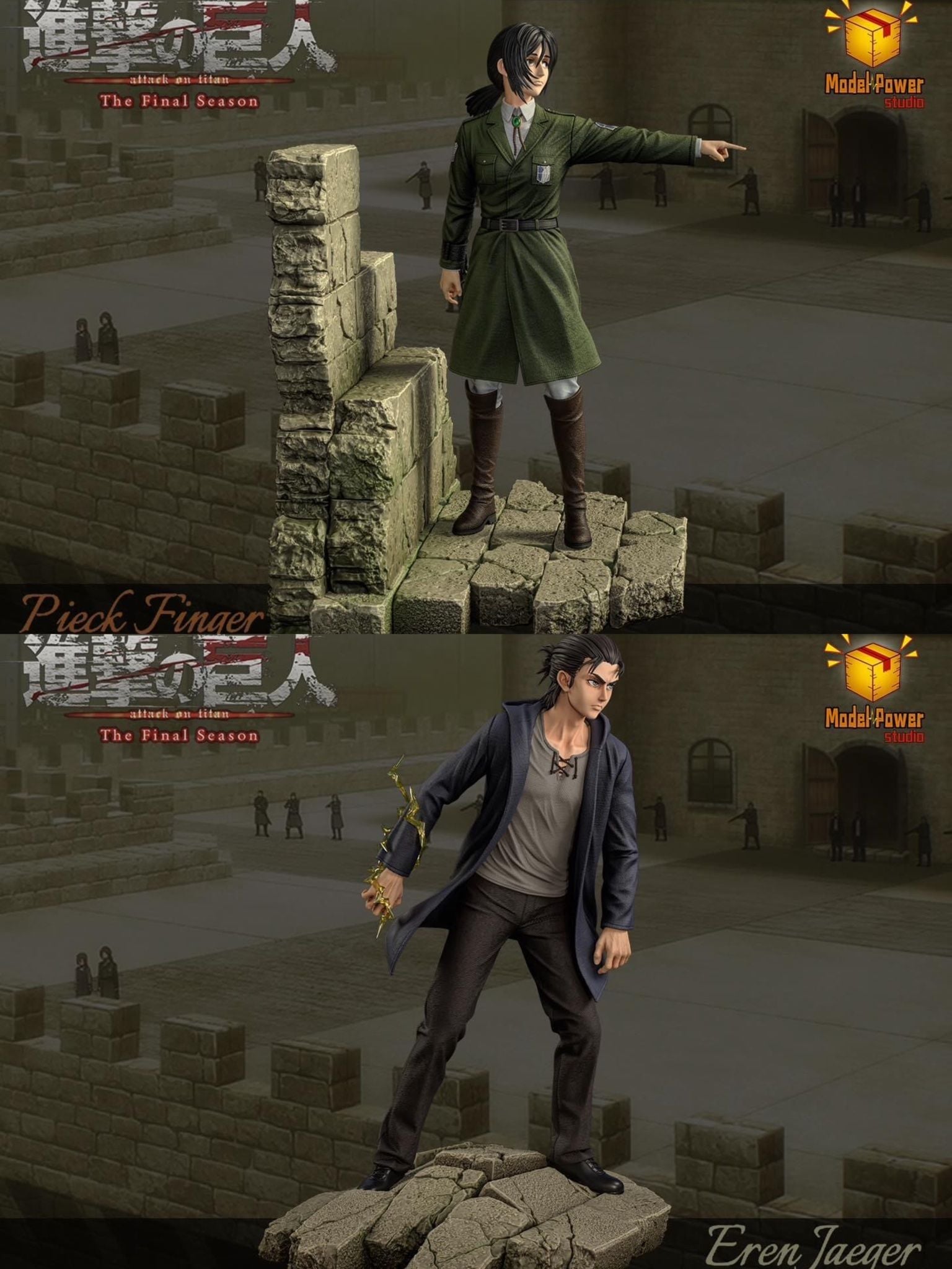 Eren Yeager & Pieck - Attack On Titan - Model Power Studio resin statue Model Power Studio anime figure
