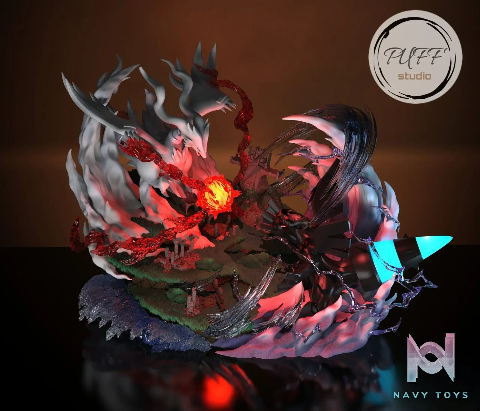 Puff Studio – Pokemon Reshiram VS Zekrom