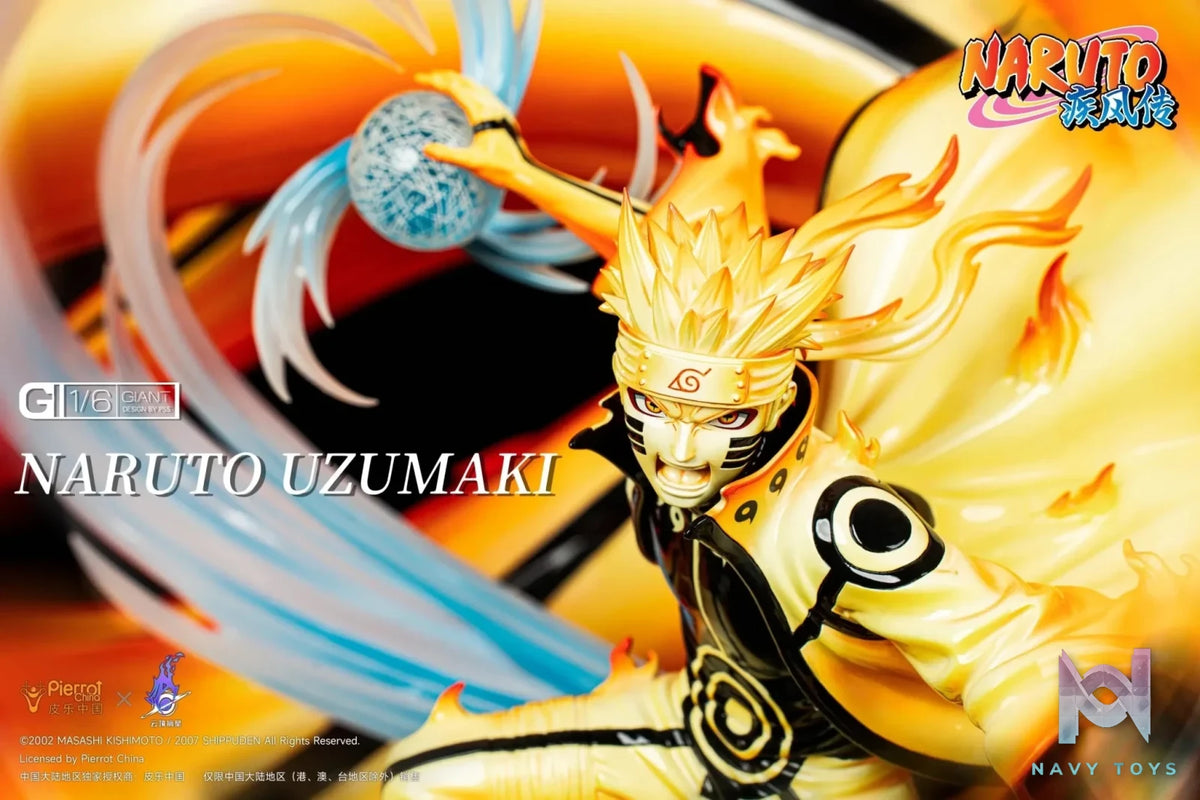 Pickstar Studio - Naruto Genuine Authorization Kurama Link Mode naruto Uzumaki 1/6 Statue (Licensed) resin statue Navy Toys anime figure