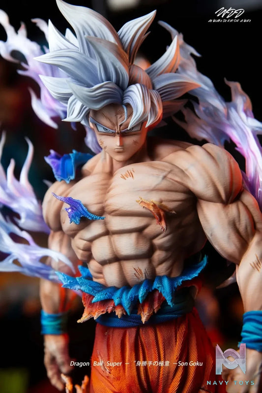 YUN QI Studio - Dragon Ball Light carving series Migatte no Gokui Son Goku resin statue Navy Toys anime figure