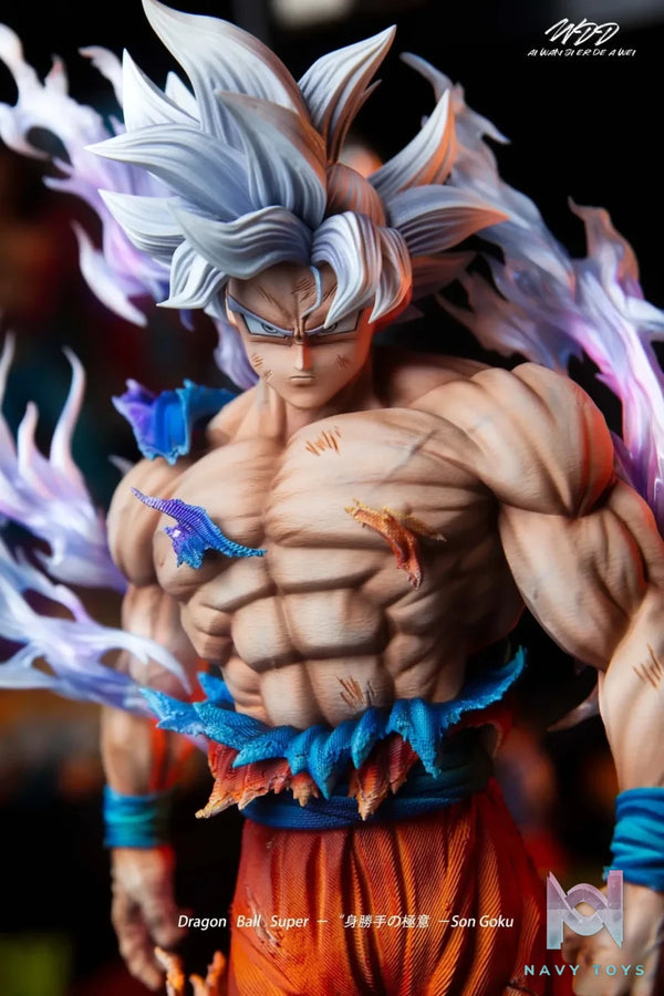 YUN QI Studio - Dragon Ball Light carving series Migatte no Gokui Son Goku resin statue Navy Toys anime figure