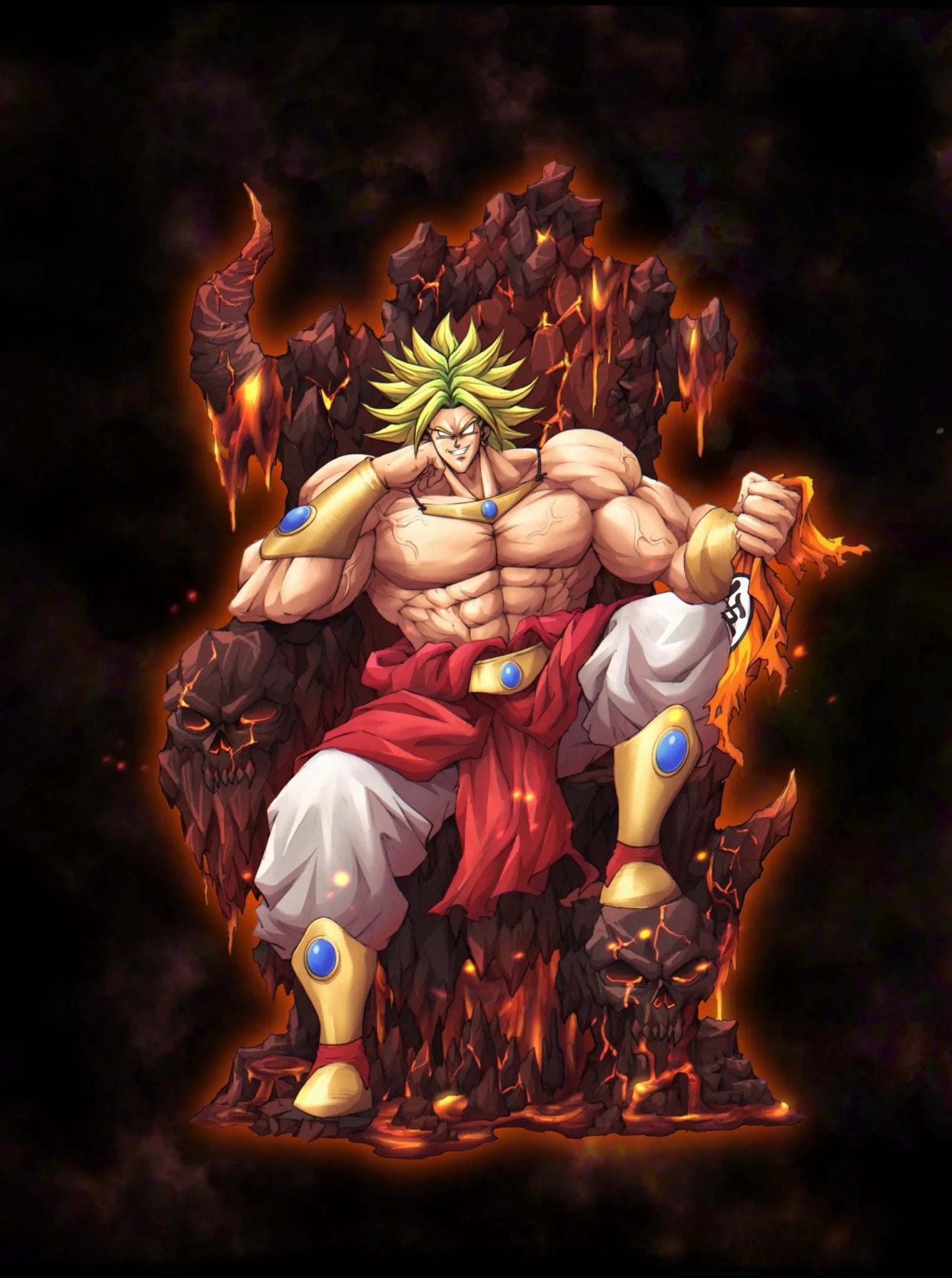 YISHOU Studio - Throne Broly Dragon Ball resin statue Navy Toys anime figure
