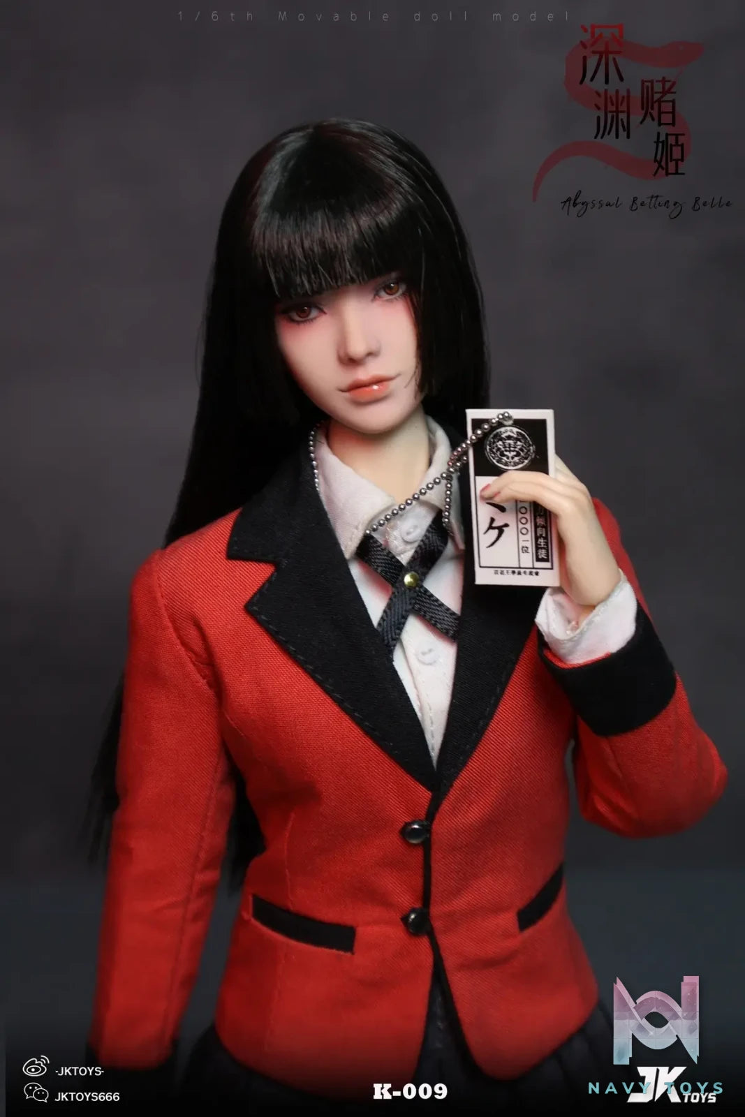 JKTOYS – Kakegurui 1/6 Abyssal Betting Belle Yumeko Movable Eye Hair Implant Head K-009