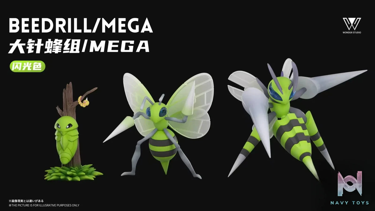 Wonder Studio – Beedrill Evolution Set and Mega Beedrill Pokémon
