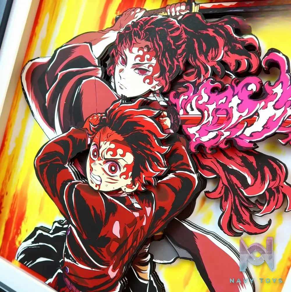 KALA HOME Studio – Tanjiro Kamado X Yoriichi Tsugikuni 3D Decorative Painting Demon Slayer