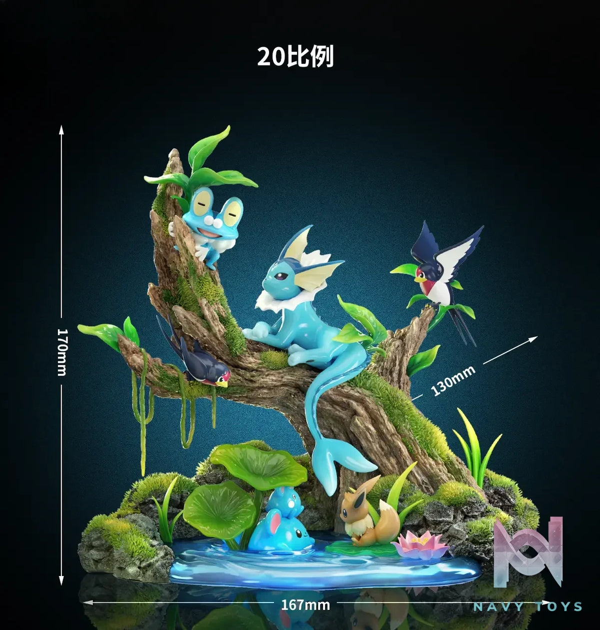 SK Studio – Ecological Series Vaporeon Pond Scene Pokémon