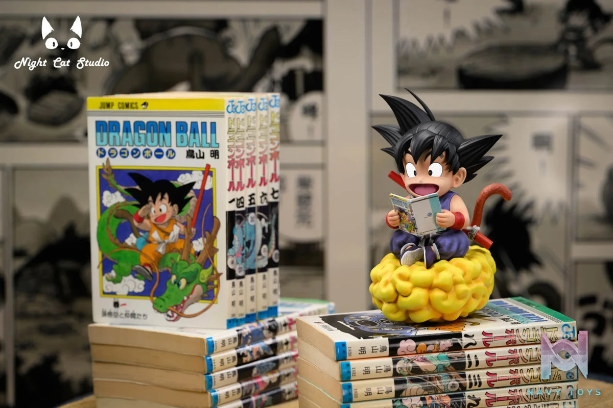 Night Cat Studio – Dragon Ball Little Son Goku reading Dragon Ball comic book