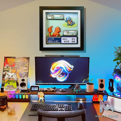 KALA HOME Studio – Charmander vs Squirtle Pokémon Pixel Art 3D Decorative Painting Pokémon