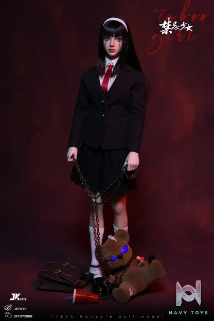 JKTOYS – Tomie 1/6 Taboo girl Tomie cosplay version Movable Eye Double Headed Sculpture Configuration K-005