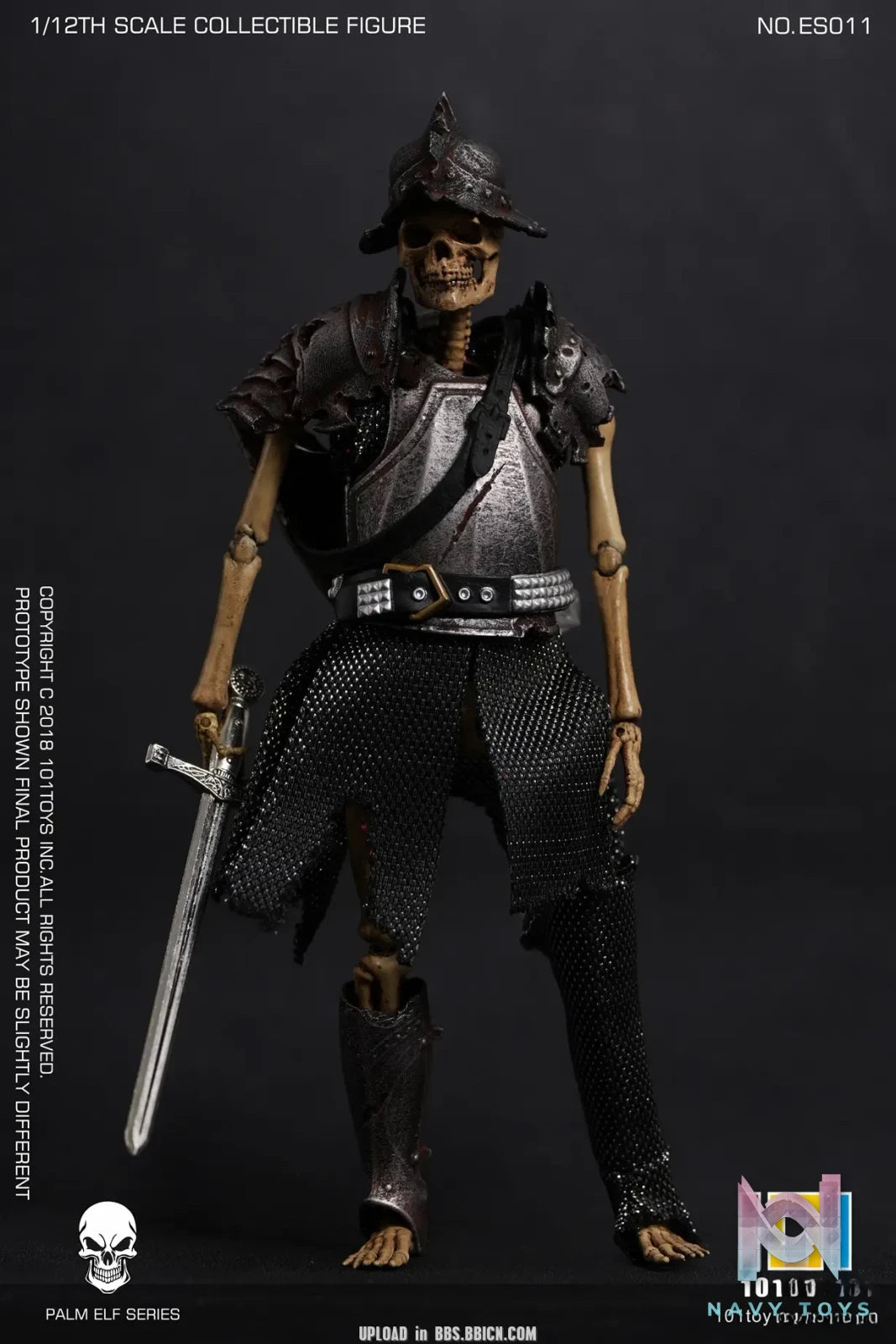 101Toys – Original 1/12 NO.ES010 PALM ELF SERIES- Skeleton Medieval Knight (Licensed)