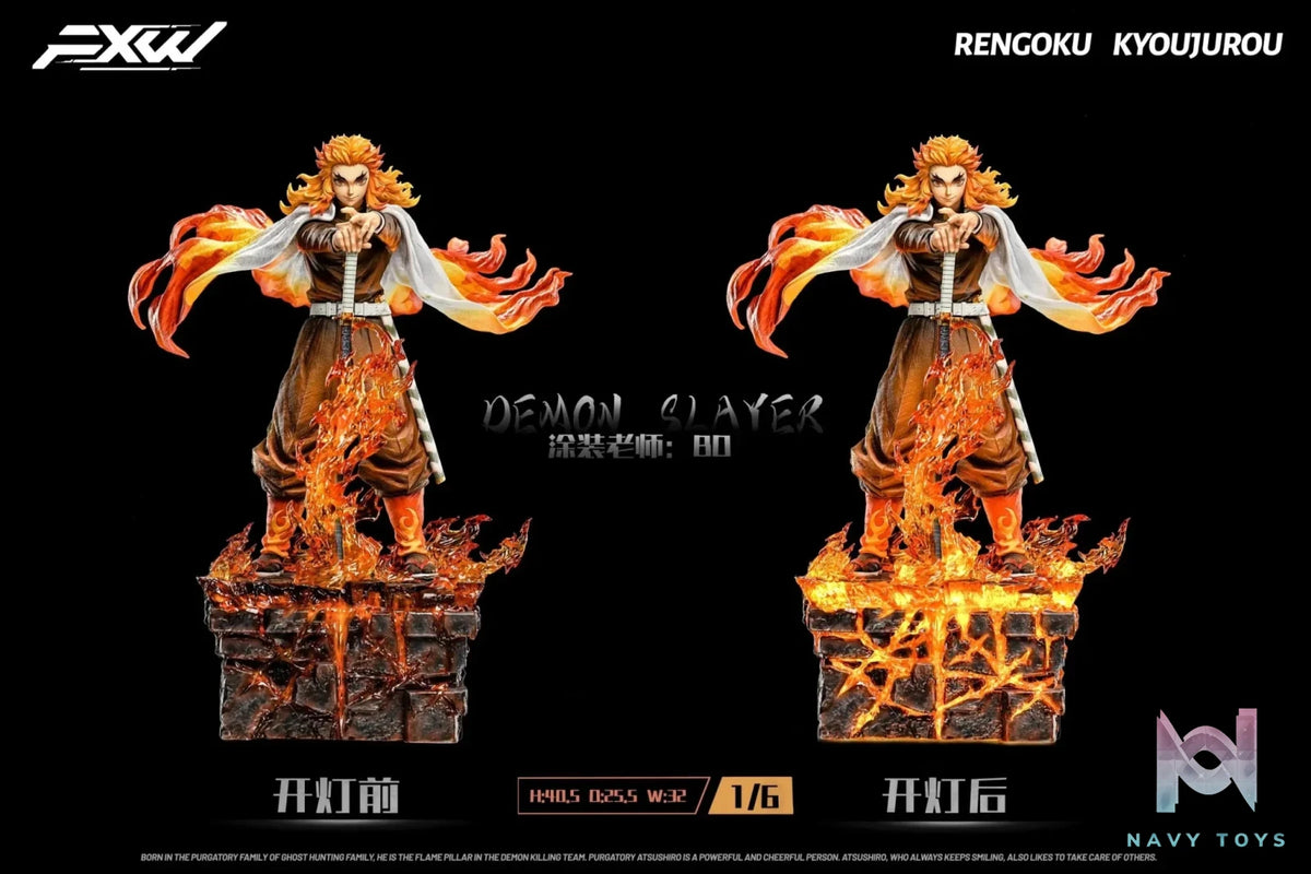FXW Studio - Demon Slayer Nine Hashira Series Flame Hashira Rengoku Kyojuro resin statue Navy Toys anime figure